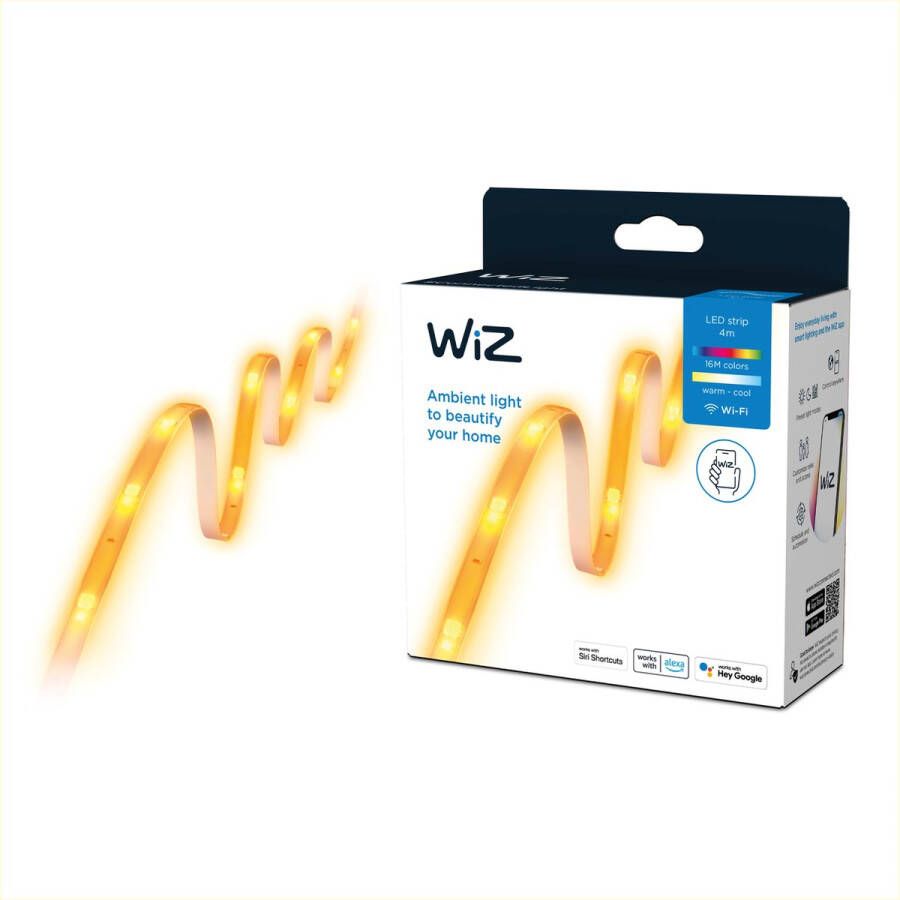 WiZ LED-Lichtstrip 4 meter Slimme LED-Verlichting Gekleurd en Wit Licht Wi-Fi