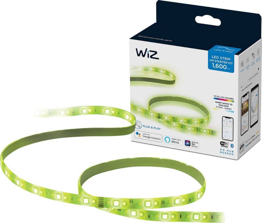 WiZ Ledstrip Starterset Slimme LED Verlichting Gekleurd en Wit Licht 2 Meter WiFi Basis - Foto 2