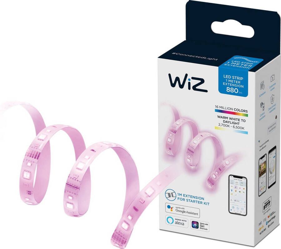 WiZ Ledstrip verlengstuk Slimme LED verlichting Gekleurd en Wit Licht 1 Meter Wi-Fi Uitbreiding