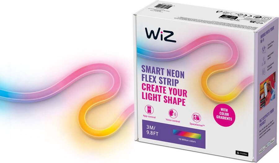 WiZ Set met Neon Flex Strip van 3 meter Slimme strookverlichting Wit LED Niet-verwisselbare lamp(en) 20 W 15000 uur