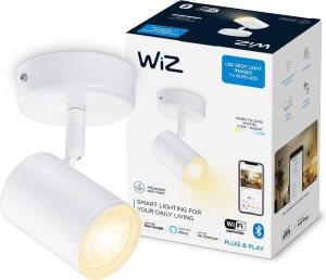 WiZ Opbouwspot Imageo Wit 1 spot Slimme LED-Verlichting Warm- tot Koelwit Licht GU10 1x 5W Wi-Fi