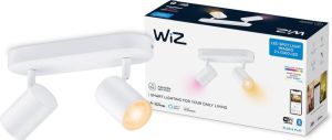 WiZ Opbouwspot Imageo Wit 2 spots Slimme LED-Verlichting Gekleurd en Wit Licht GU10 2x 5W Wi-Fi