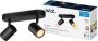 WiZ Opbouwspot Imageo Zwart 2 spots Slimme LED-Verlichting Gekleurd en Wit Licht GU10 2x 5W Wi-Fi - Thumbnail 1