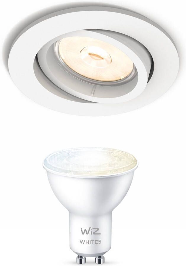 WiZ Philips Enneper Inbouwspot met GU10 Lamp Warm-Wit tot Koel-Wit Licht LED Dimbaar Spotjes Inbouw 1 Lichtpunt Wit