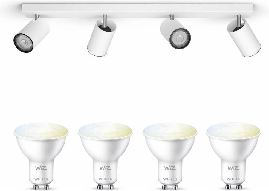 WiZ Philips myLiving Kosipo Opbouwspot Wit 4 Lichtpunten Spotjes Opbouw -Incl. Gu10 warmwit tot koelwit licht