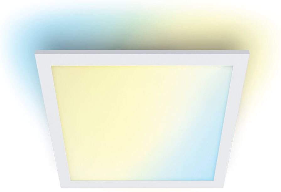 WiZ Plafondlamp Panel Vierkant Wit Slimme LED-Verlichting Warm- tot Koelwit Licht Geïntegreerd LED 12W