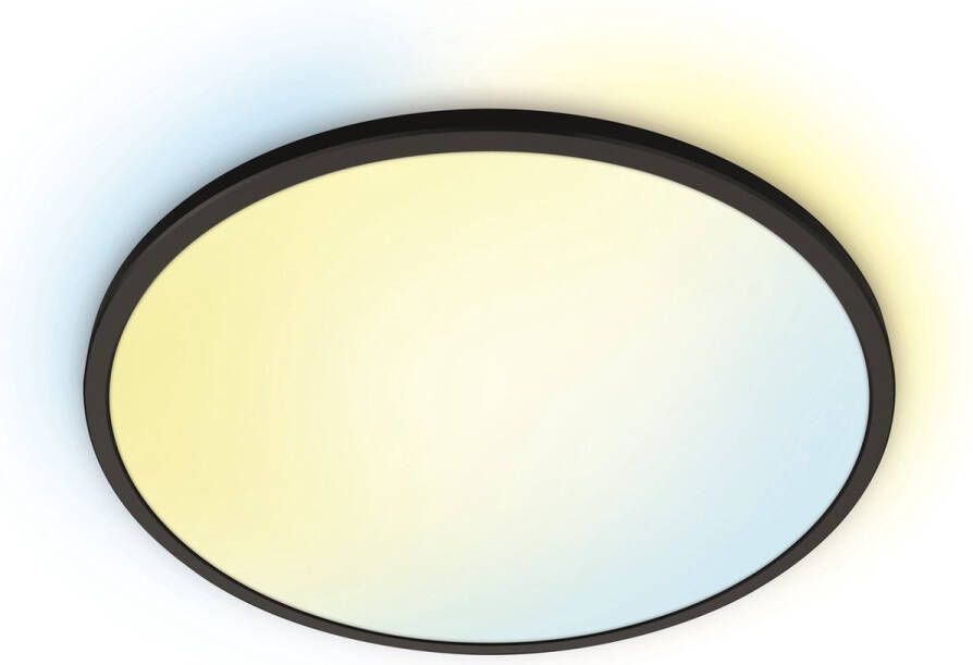 WiZ Plafondlamp SuperSlim Zwart Slimme LED-Verlichting Warm- tot Koelwit Licht Geïntegreerd LED 32W Wi-Fi