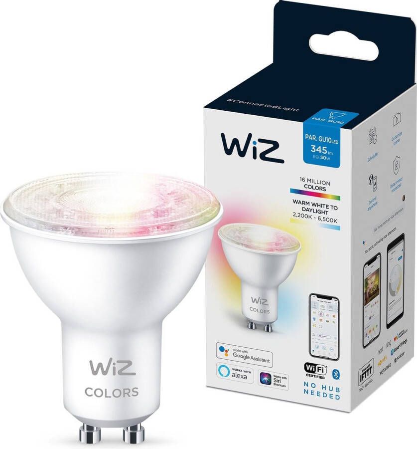 WiZ Spot Slimme LED Verlichting Gekleurd en Wit Licht GU10 50W WiFi