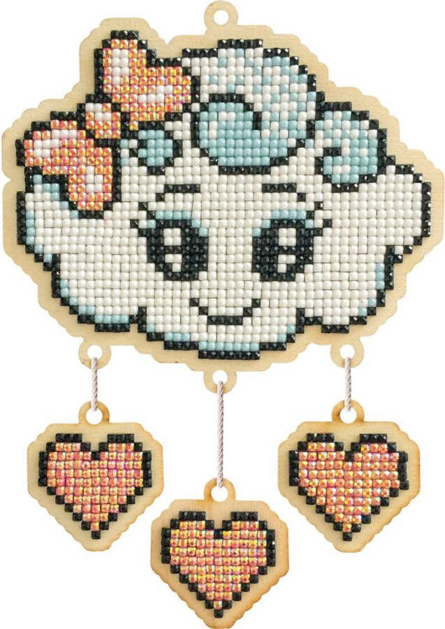 Wizardi diamond painting Setje met houten figuurtjes DP DREAMCATCHER CLOUD WWP0505