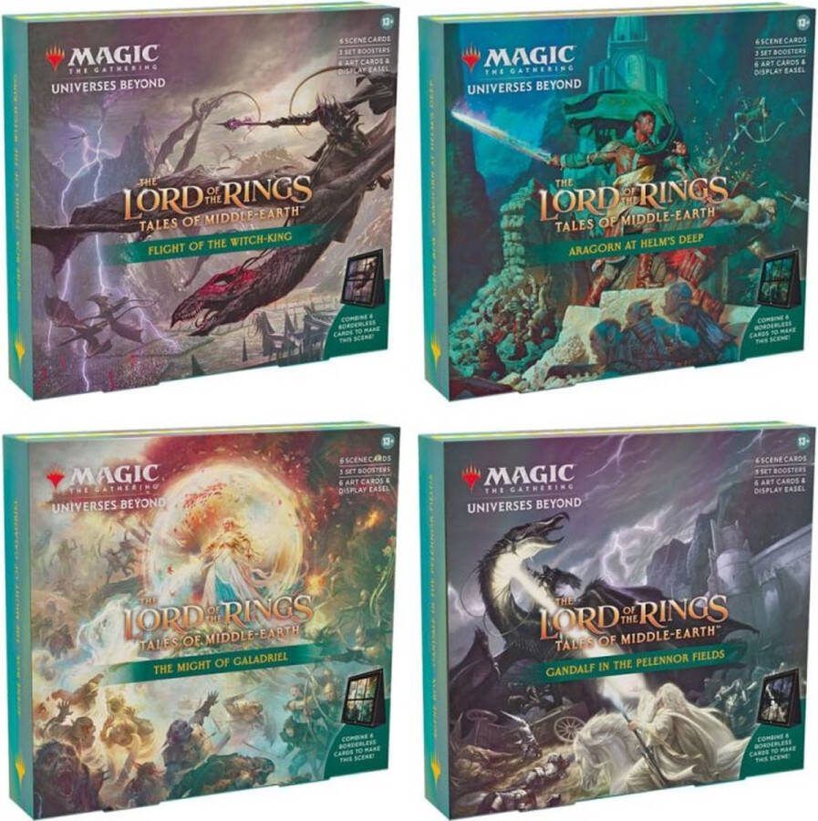 Wizards of the Coast MtG The Lord of the Rings: Tales of Middle Earth Scene Box Display (4 Boxes) (EN)