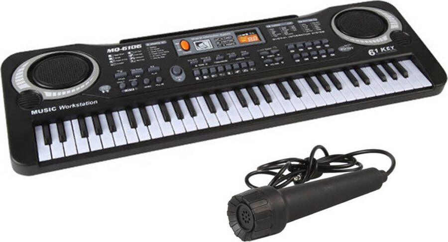WK Wang Knobbout WK Kids-Kinder Keyboard Piano met Microfoon-61 Toetsen-Meerdere ritmes timbres en percussie opties-Kinder Muziekinstrument