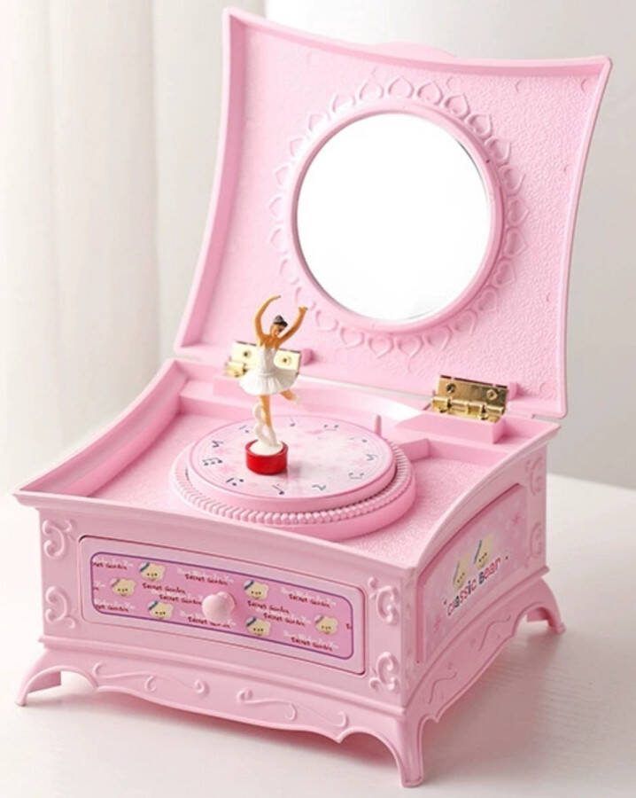 WK Wang Knobbout WK Muziekdoos voor juwelen-Met ballerina Met ballerina Klassieke muziek -150*85*130mm Roze