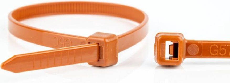 WKK Kabelbinders 140 x 3 6mm Trekkracht tot 18 2kg 100 stuks Bruin