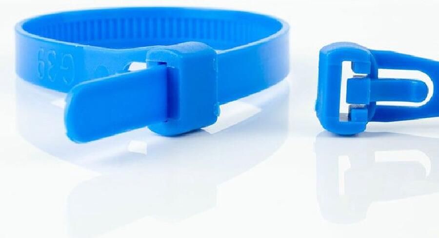 WKK Hersluitbare Kabelbinders 250 x 7 6mm Trekkracht tot 22 2kg 100 stuks Blauw