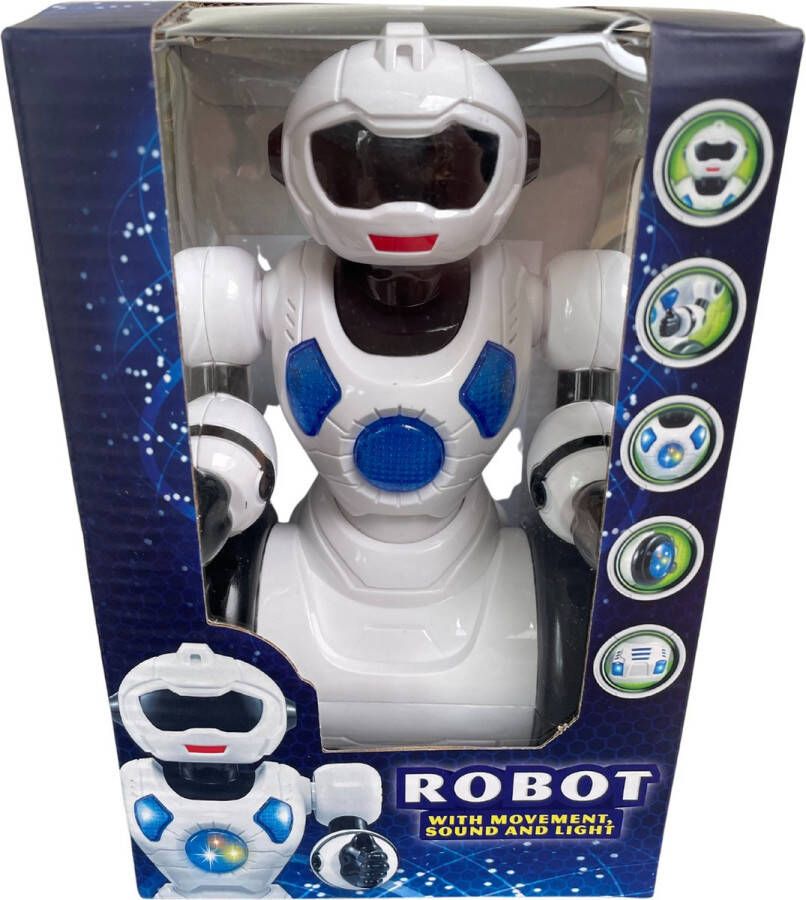 Wkproductsnl Robot met beweging licht en geluid voor kinderen 3 x AA batterijen meegeleverd!