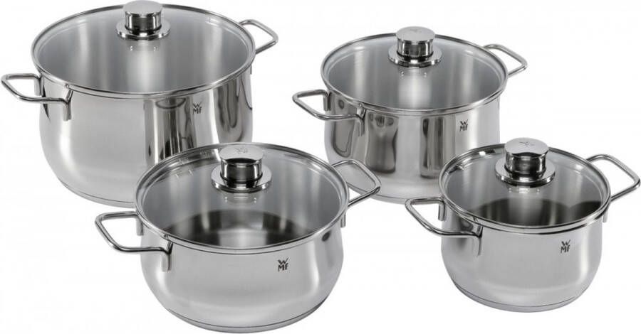 WMF Pannenset 'Diadem Plus' van roestvrij staal Zilverkleur