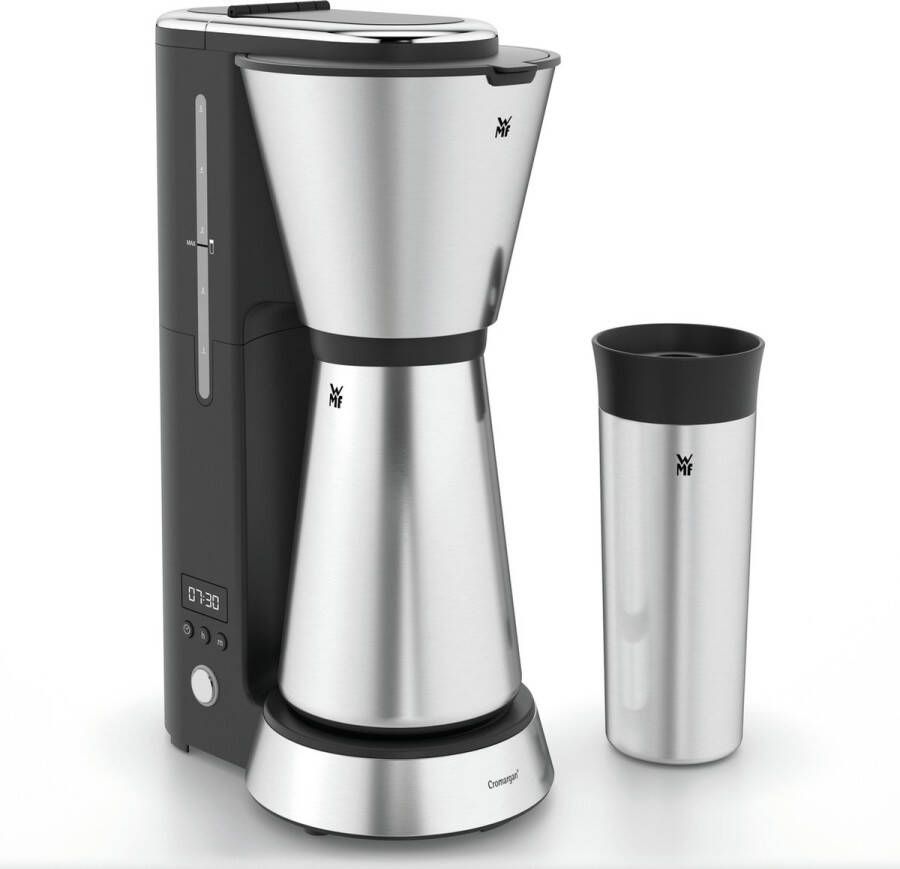 WMF Kitchenmini&apos;s koffiezetapparaat thermoskan zwart zilver 6 kopjes