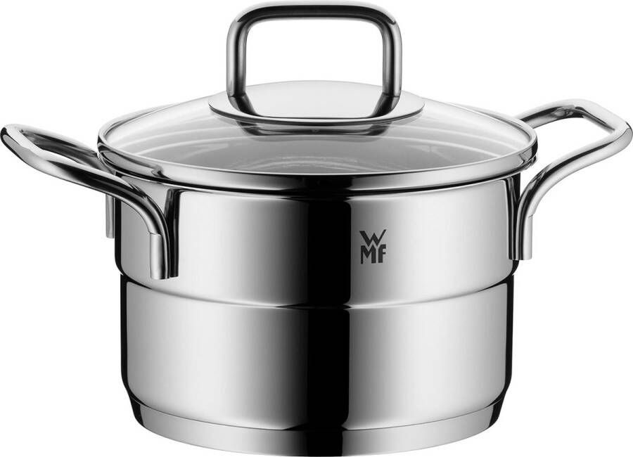 WMF kookpot klein 16cm Kookpan inductie 2 L Cromargan gepolijst roestvrij staal vaatwasmachinebestendig