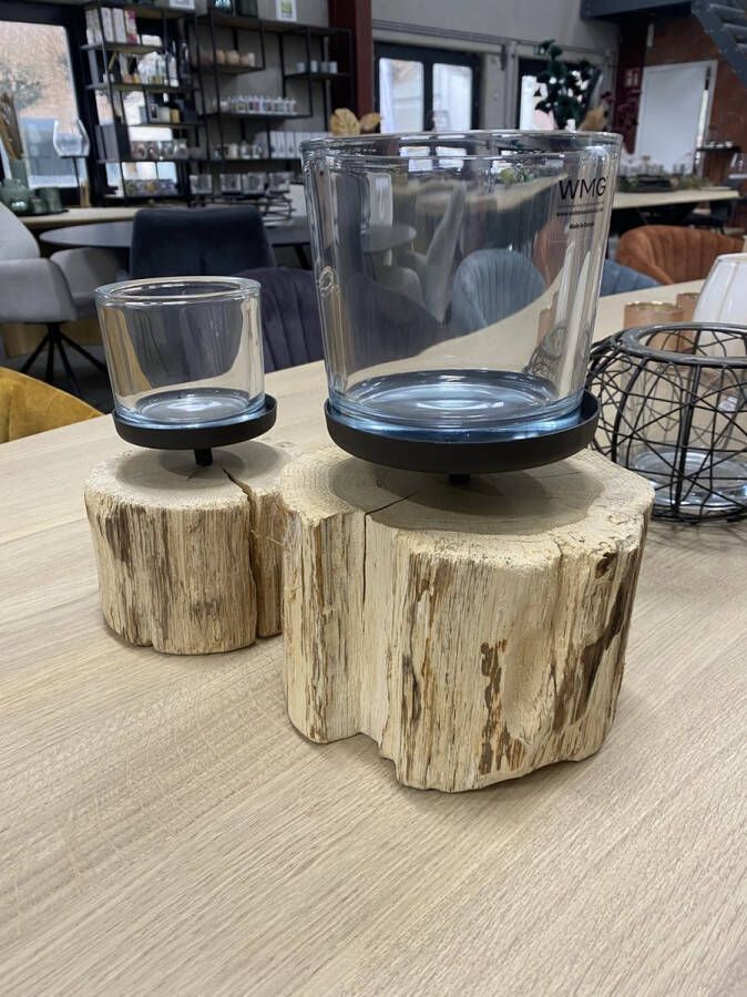 Wmg Windlicht eik met glas