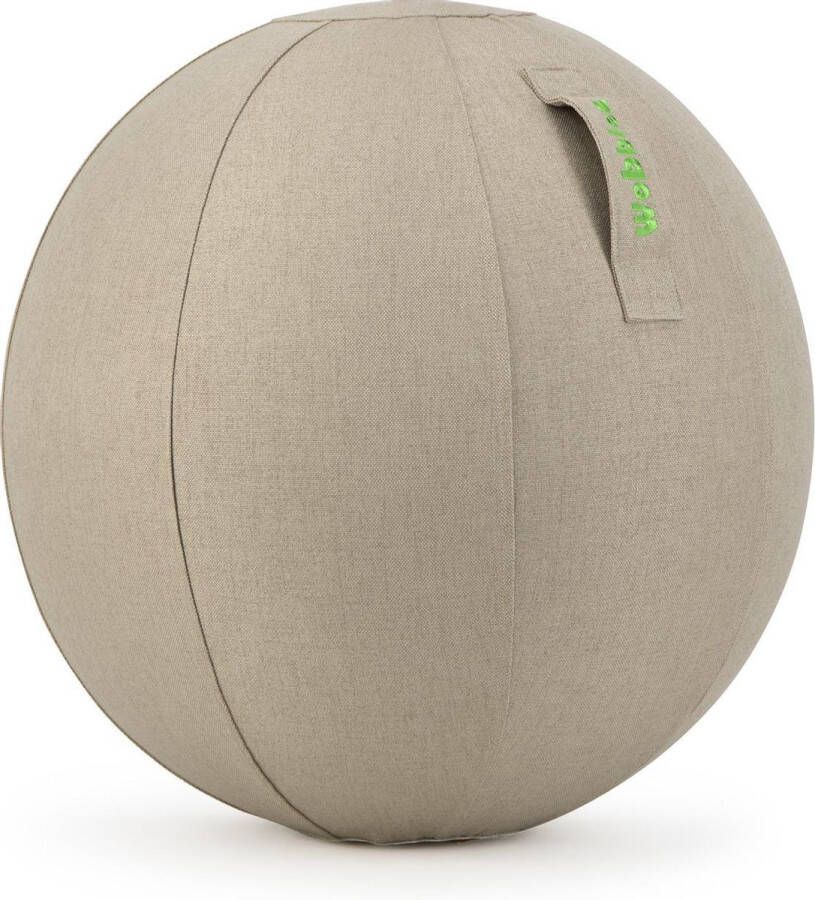 Wobbleez Wobblez Zitbal Linnen Beige 65cm met pomp | Ergonomisch werken aan je bureau zonder last van je onderrug | geschikt voor mensen met een lengte van 165-180cm