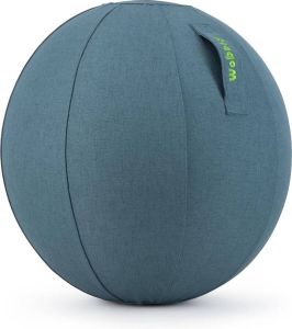 Wobbleez Wobblez Zitbal Linnen Petrol 65cm met pomp | Ergonomisch werken aan je bureau zonder last van je onderrug | geschikt voor mensen met een lengte van 165-180cm