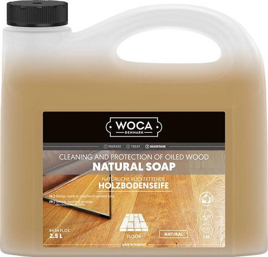 Woca Vloerzeep Reinigt Laat bescherm laagje achter Voor geoliede vloeren Naturel 2 5 L