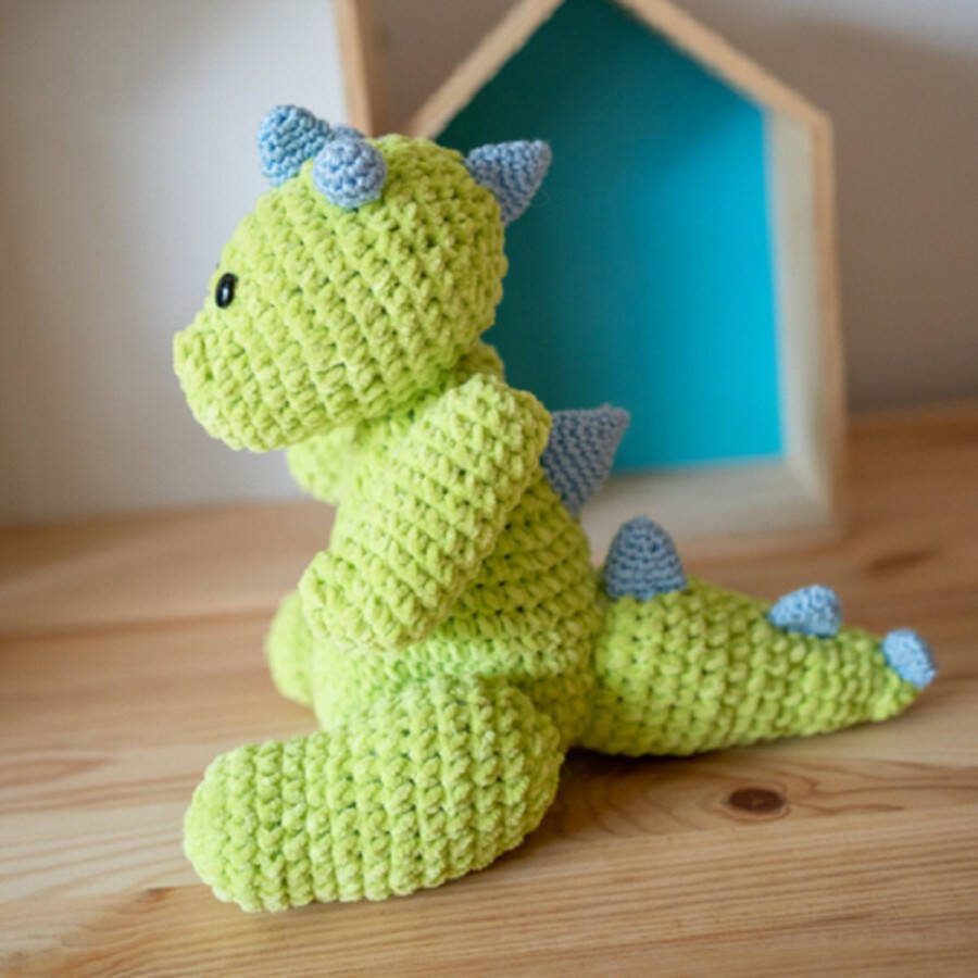 Wolcafé Haakpakket dino Dex groen