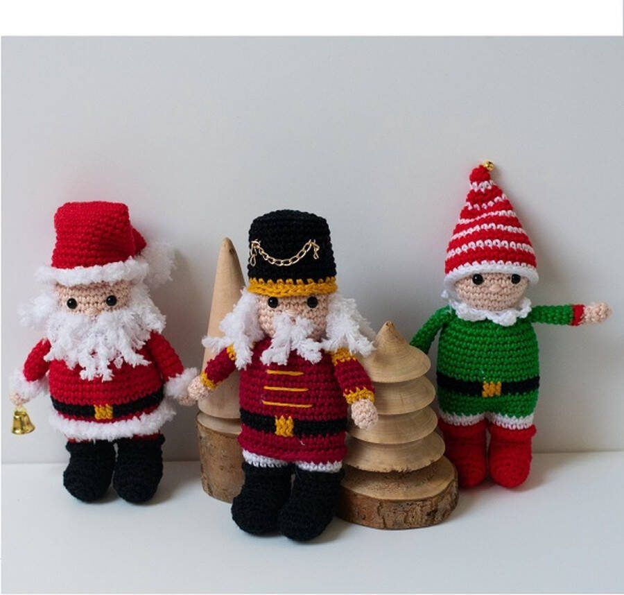 Wolcafé Haakpakket Kerstman elf en notenkraker