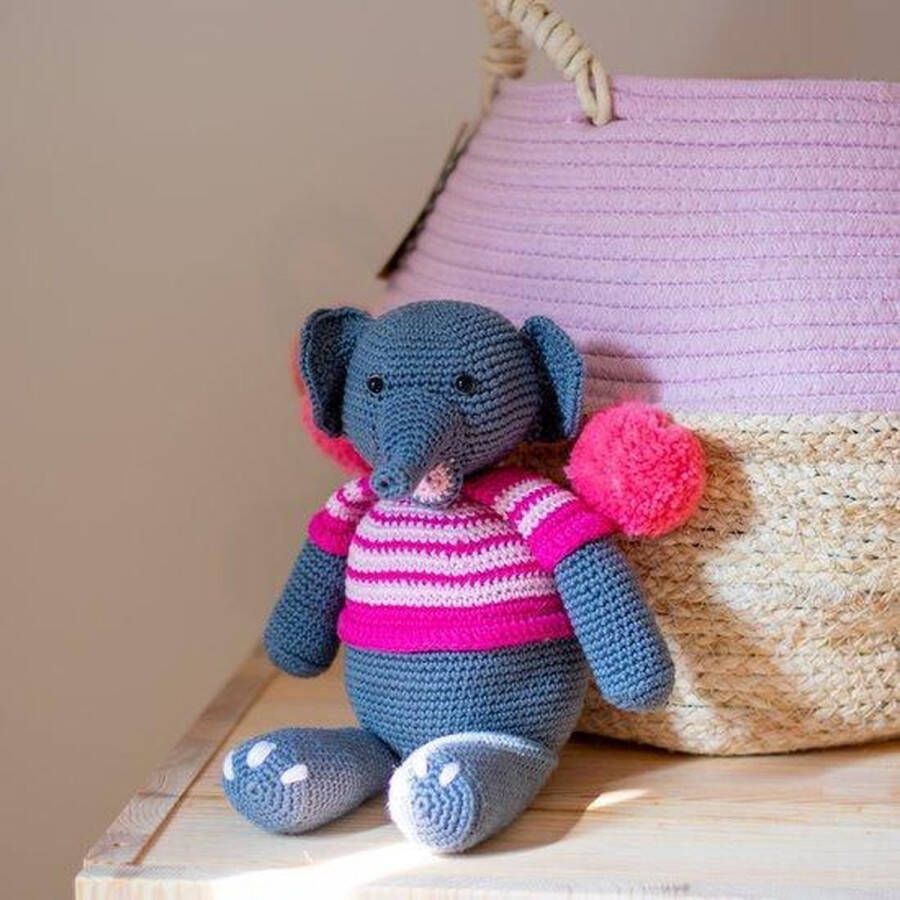 Wolcafé Haakpakket olifant Olivier roze