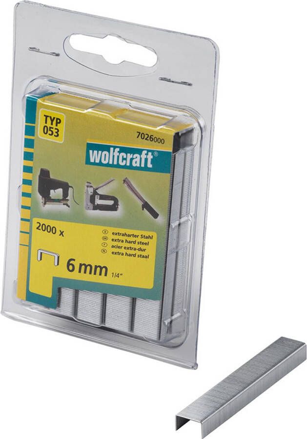 Wolfcraft 2000 nieten met brede rug 2000 stuk(s) 7026000 Afm. (b x h) 11.2 mm x 6 mm