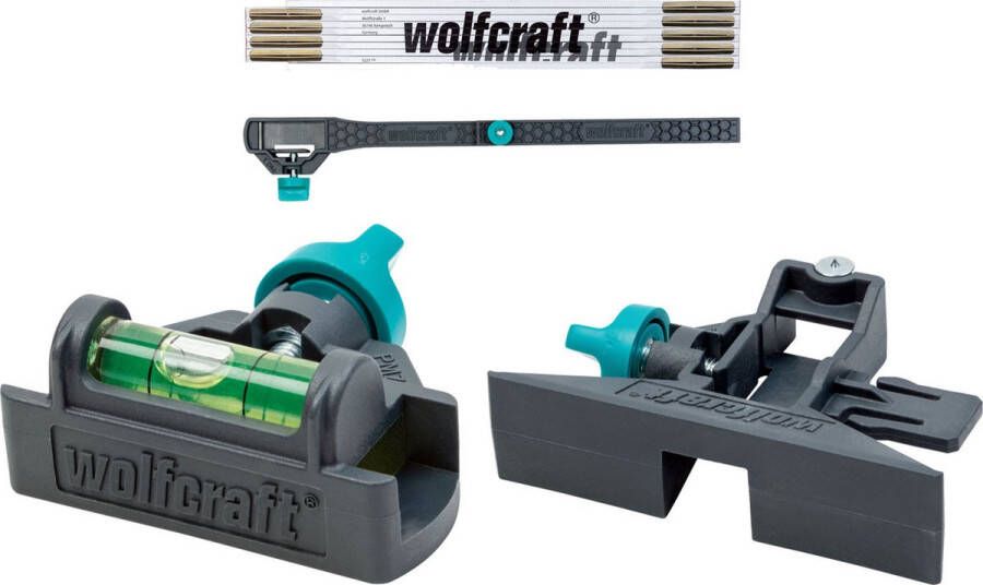 Wolfcraft 5224000 4-Delige set Duimstok Mini-waterpas Binnenmaat & Markeringsmeter