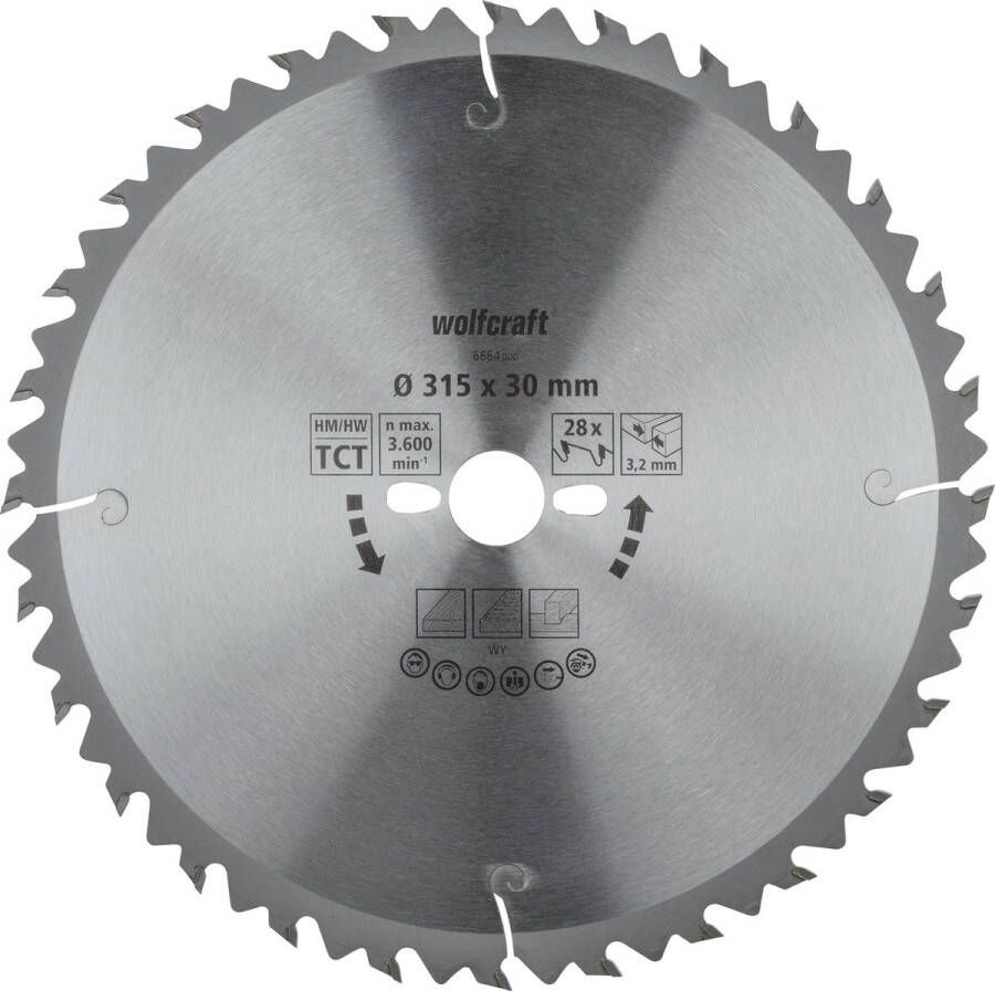 Wolfcraft HM-Cirkelzaagblad 28 tanden serie groen artikel nr. 6664000