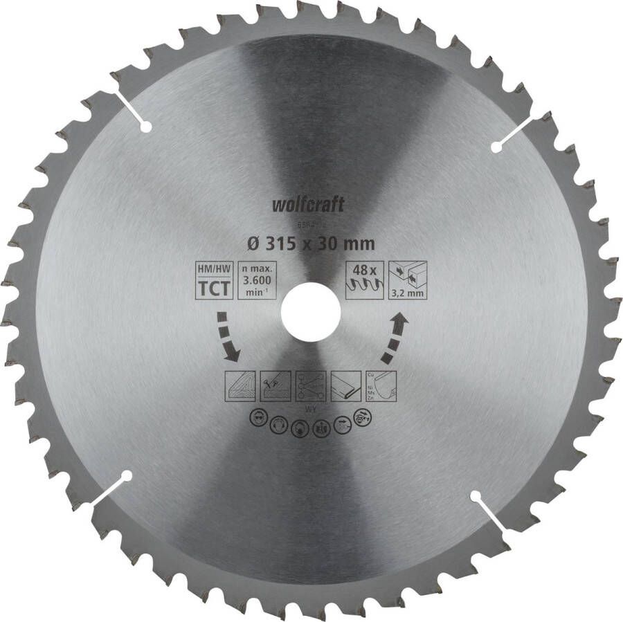 Wolfcraft HM-Cirkelzaagblad voor accu-handcirkelzagen 48 tanden serie lila artikel nr. 6584000