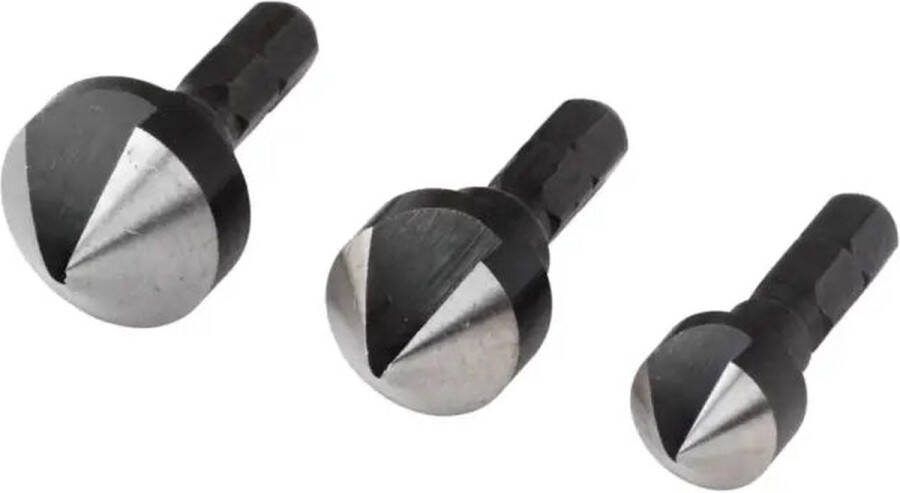 Wolfcraft 2584000 Kegelverzinkboorset 3-delig 12 mm 16 mm 19 mm Gereedschapsstaal 1 4 (6.3 mm) 1 set(s)