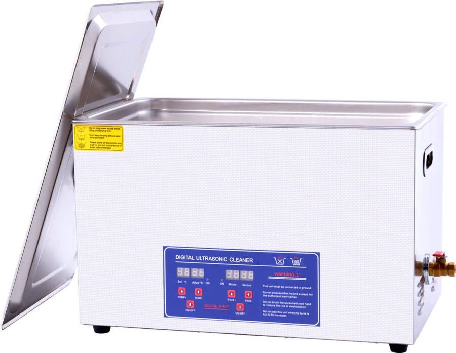 Wolfcraft Ultrasoon reiniger 30 Liter 30L (Ultrasoonbad Reinigingsbad Ultrasone Reinigingsmachine Carburateur Ultrasoonbak beste Ultrasonic Cleaner groot Reinigings bad grote bak injectoren trilbad apparaat)