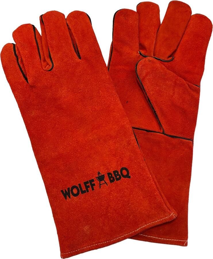 Wolff BBQ |Houtkachel |Openhaard handschoenen |BBQ Handschoenen om warme en hete voorwerpen op te pakken Rood