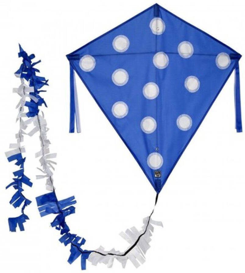 Wolkensturmer Wolkenstürmer Vlieger Eddy Dots 75 Cm Polyester Blauw 3-delig