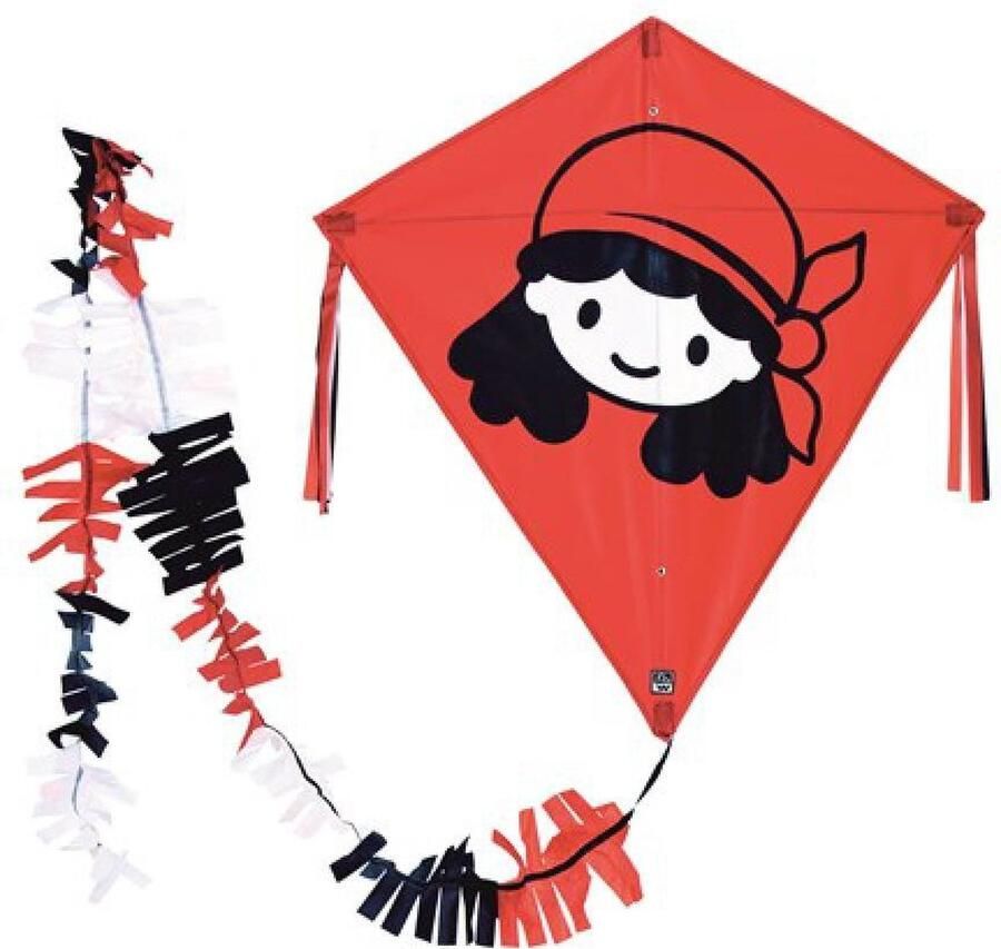 Wolkensturmer Wolkenstürmer Vlieger Eddy Nicky 75 Cm Polyester Rood 3-delig