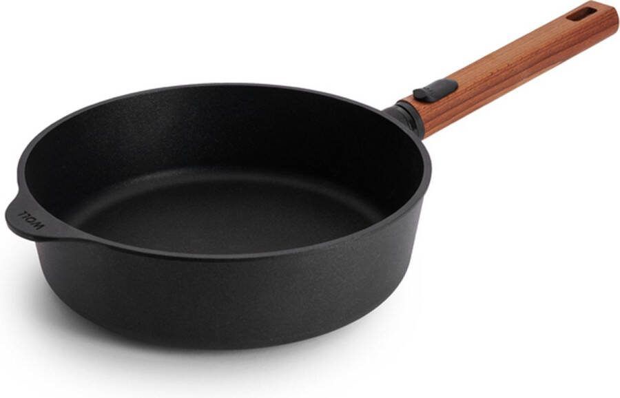 Woll EcoLogic QXR Hapjespan inductie met houten afneembare greep Ø240mm H 70mm Zwart