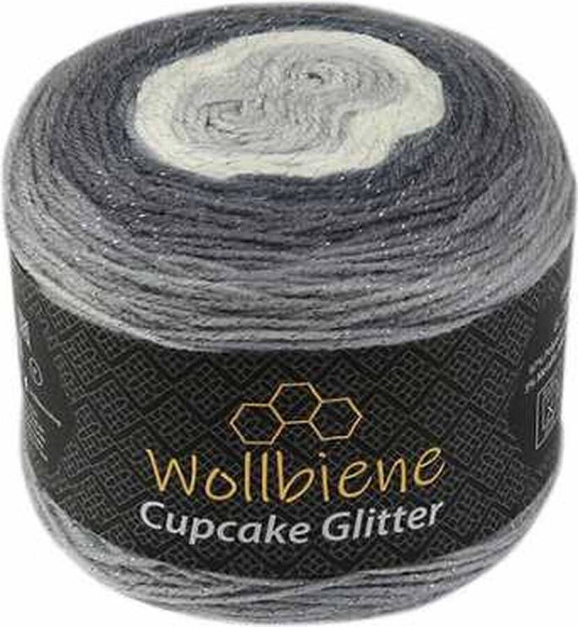 Wollbiene Cupcake Glitter Verloopgaren 150 gram 540 meter Breigaren Haakgaren Glitter 3100