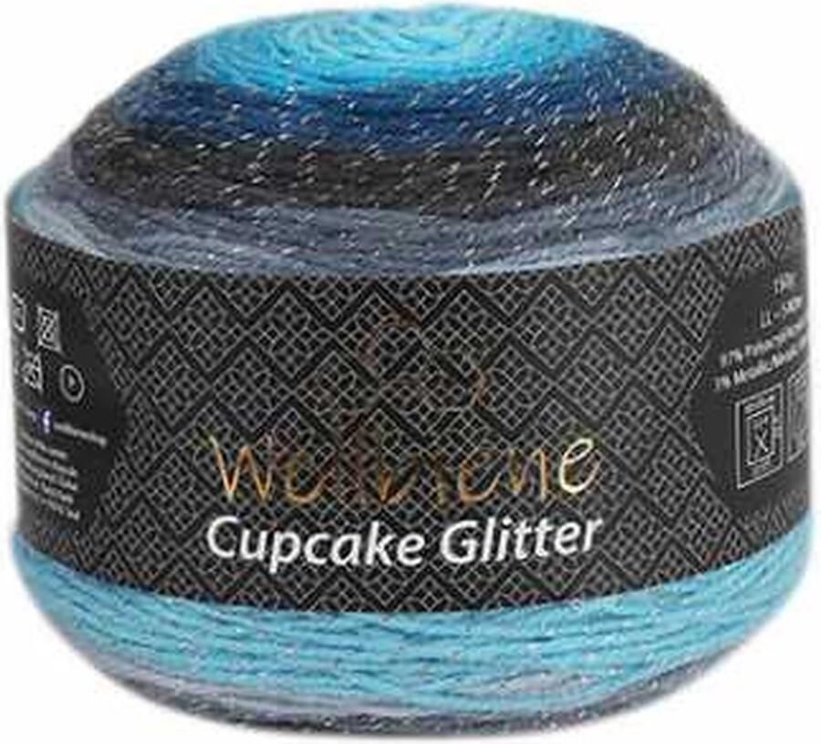 Wollbiene Cupcake Glitter Verloopgaren 150 gram 540 meter Breigaren Haakgaren Glitter 3020