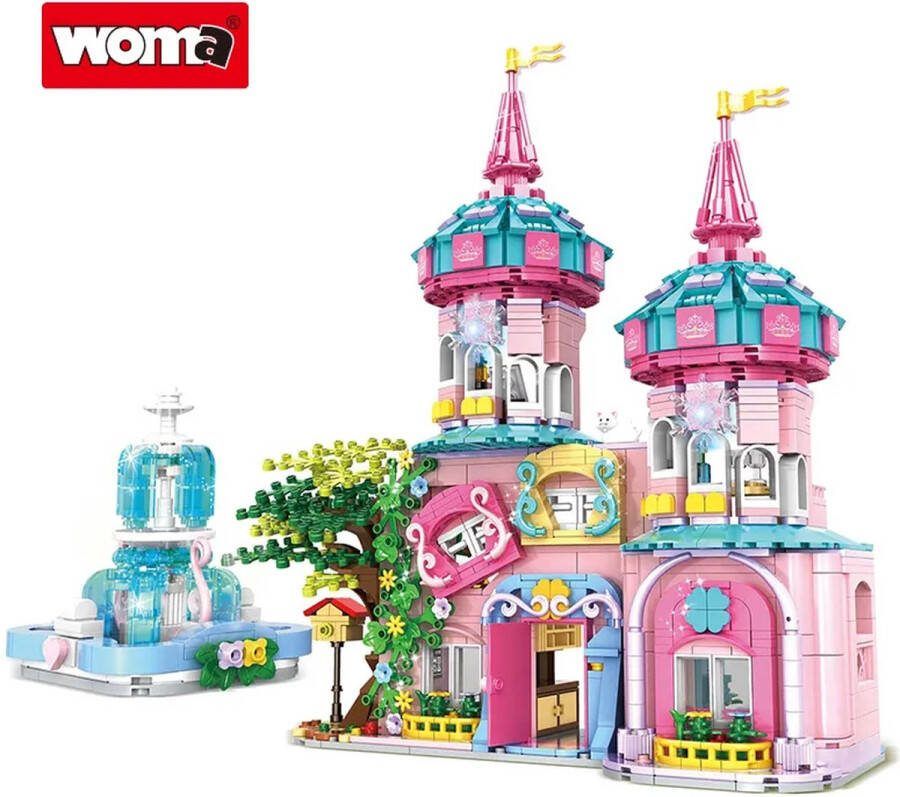 Woma Dream Magic Castle Kasteel bouwstenen Bouwpakket Bouwblokken Bouwset 3D puzzel Mini blokjes Compatibel met Lego bouwstenen 1546 Stuks