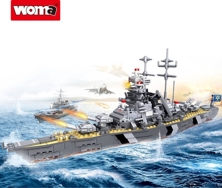 Woma The Cruiser Battle Bouwpakket Bouwblokken Bouwset 3D puzzel Mini blokjes Compatibel met Lego bouwstenen 538 Stuks