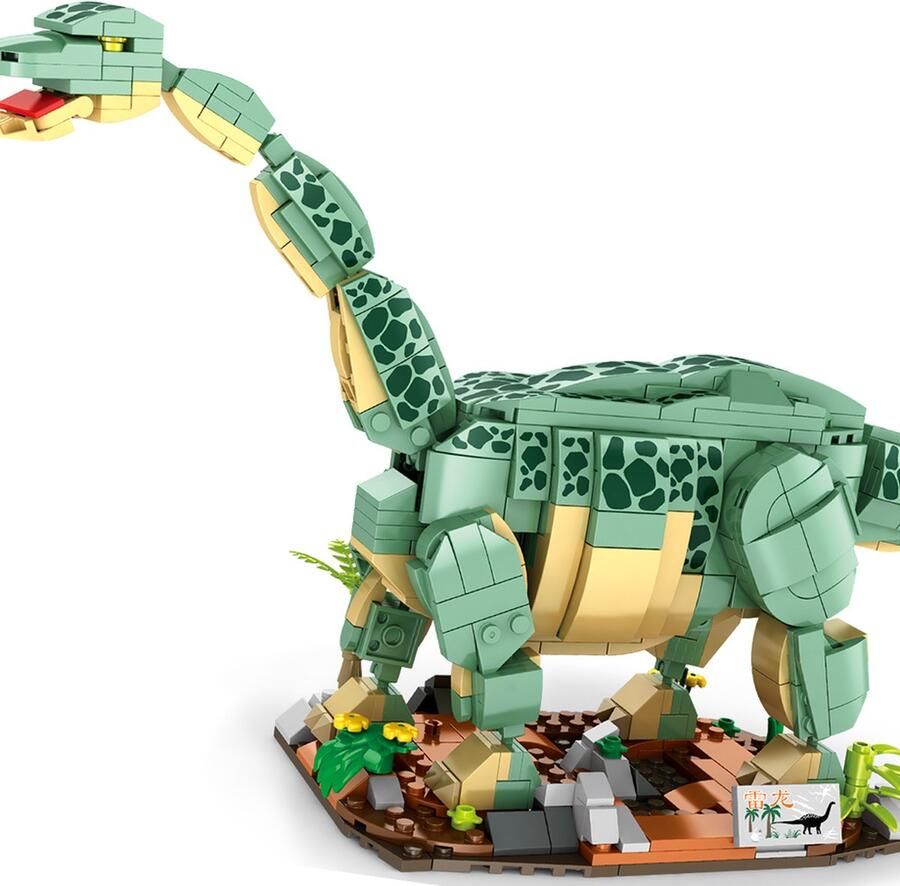 Woma Dinosaur Brontosaurus Bouwpakket Bouwblokken Bouwset 3D puzzel Mini blokjes Compatibel met Lego bouwstenen 589 Stuks