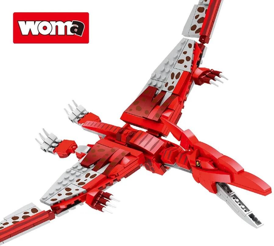 Woma Pterosaur Pterodactyl Dinosaur bouwset Bouwpakket Bouwblokken Bouwset 3D puzzel Mini blokjes Compatibel met Lego bouwstenen 308 Stuks