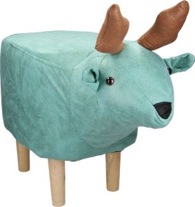 Womo-design dierenkruk eland turkoois 69x31x48 cm gemaakt van imitatieleer