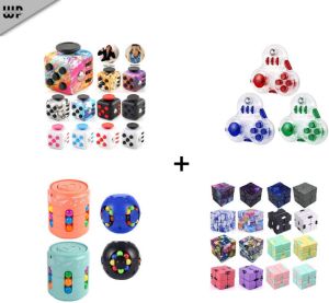 Wonderprice Fidget Cube Pakket Infinity Cube Fidget Pad Fidget Cube Bean Vinger Training Concentratie Decrompression toys set 4 stuks