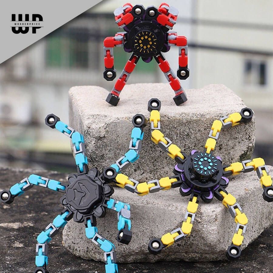 Wonderprice Fidget Spinner 2022 2 stuks OEM Wacky Track Spinner Vervormbaar Spaar ze allemaal Fidget Toys 2 Stuks