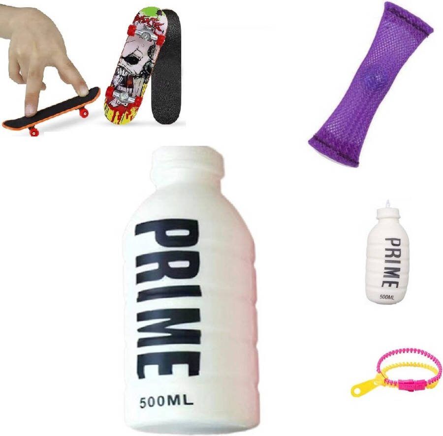 Wonderprice Fidget Toys pakket MIX Prime Squishy 15 cm Prime Foam Squishy 10 cm Finger Skateboard Fidget Rits Zipper Mesh Marble
