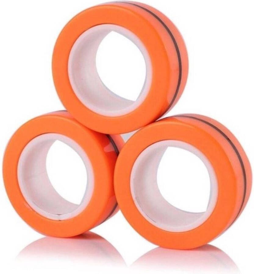 Wonderprice Magnetische Fidget Ringen- Fidget Spinner- TikTok- stress relief- Fidget Toy- Magnetische ringen Oranje